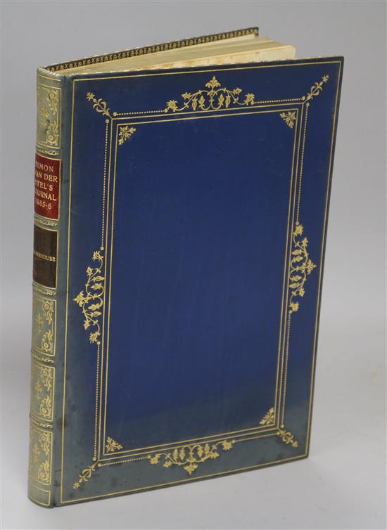 Waterhouse, Gilbert (Editor) - Simon van der Stels Journal, quarto, rebound blue morocco, Dublin 1932